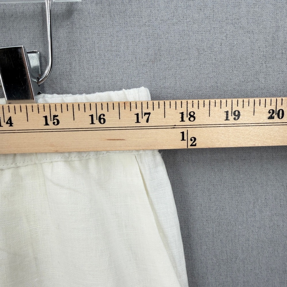 ENZA COSTA Linen Resort Pants Women XL Undyed Off White Wide Leg Drawstring - Picture 13 of 16